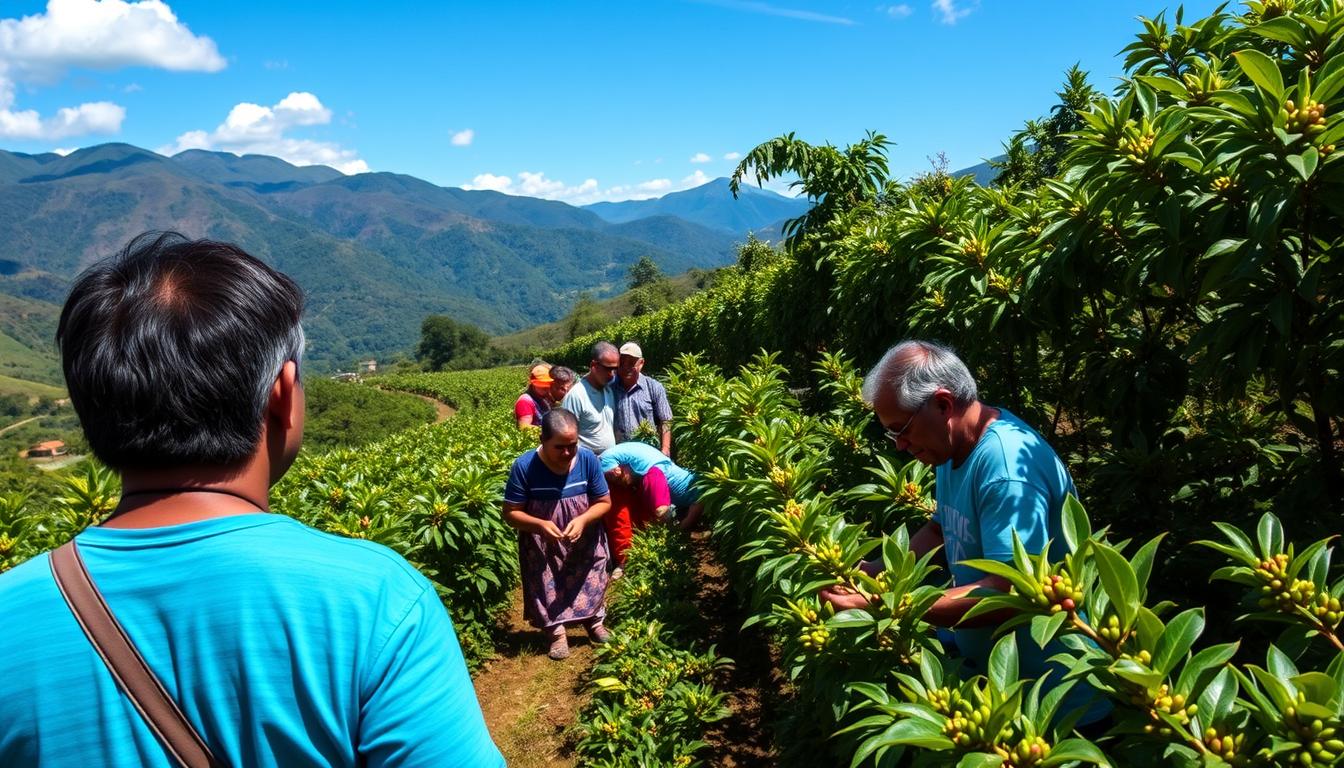 Una vibrante finca cafetalera en Colombia